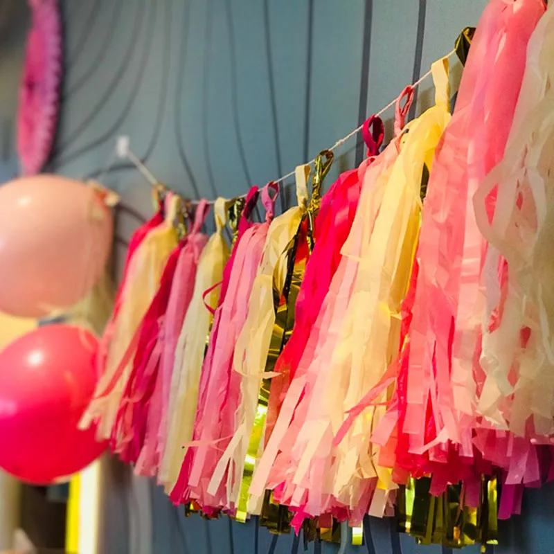 

12*35cm tassel happy birthday wedding party garland baby shower Christmas holiday balloon decoration one year birthday