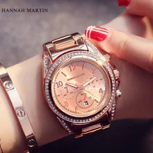 Роскошные Брендовые женские модные часы из розового золота Reloj Mujer, Мужские кварцевые повседневные наручные часы Montre Femme Marque De Lux