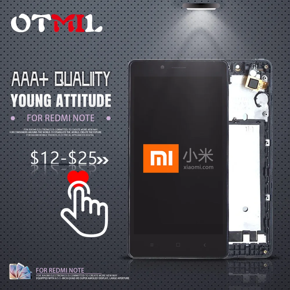 

Original 5.5" Display For XIAOMI Redmi Note LCD Display Touch Screen with Digitizer Frame For Redmi Note Display #1
