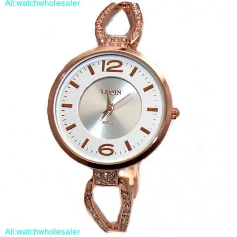 FW842B Rose Gold Tone Band Matt Silver Dial Ladies Women Elegant Bracelet Watch