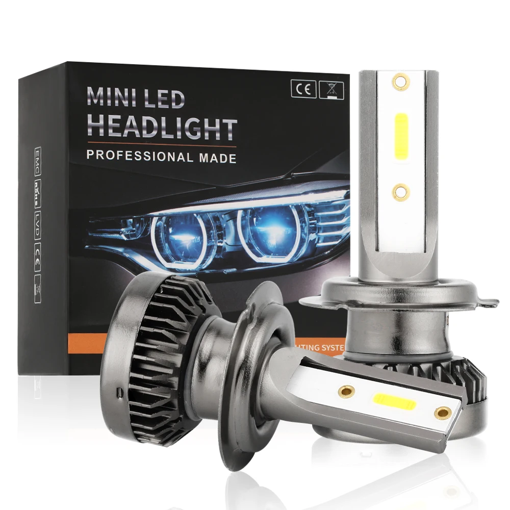 

12V 24V LED H7 Mini Car Headlight Bulbs COB LED Chip Car LED Light Kit 6000K Headlamps Auto Lamps 80W 8000LM H1 HB3 HB4 H11