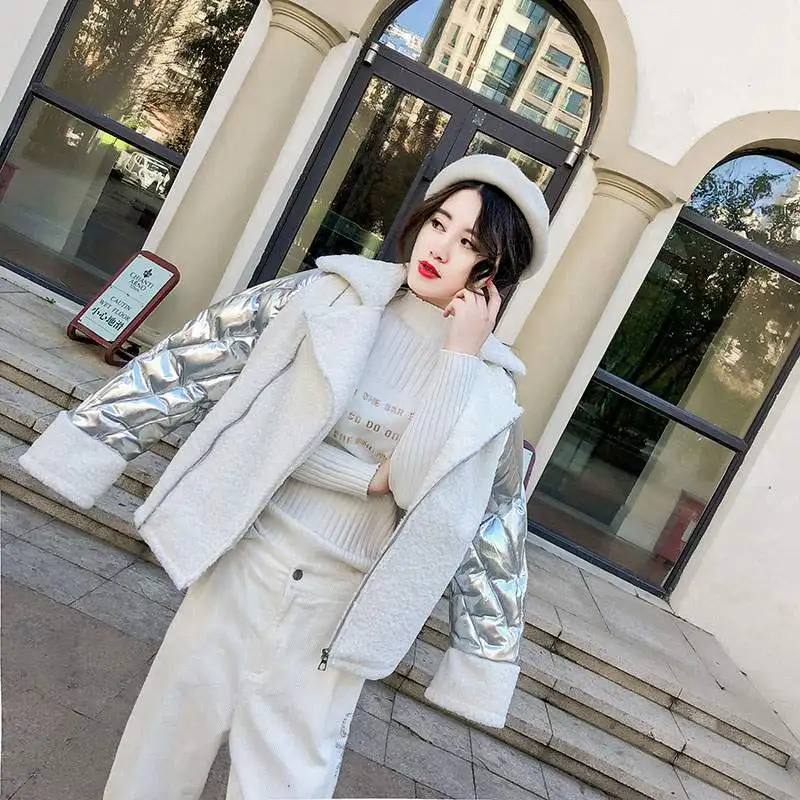 De New Chaud Veste Parkas Survêtement white Occasionnel Mode Coton D'hiver Pink Lâche Ly633 Femmes Court Patchwork 2019 Coréenne Manteau wIYZ5Yq