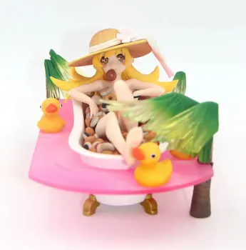 

Cute 4" Bakemonogatari Oshino Shinobu Donut Doughnut Bathtub Ver. Boxed 10cm PVC Action Figure Model Toy Gift
