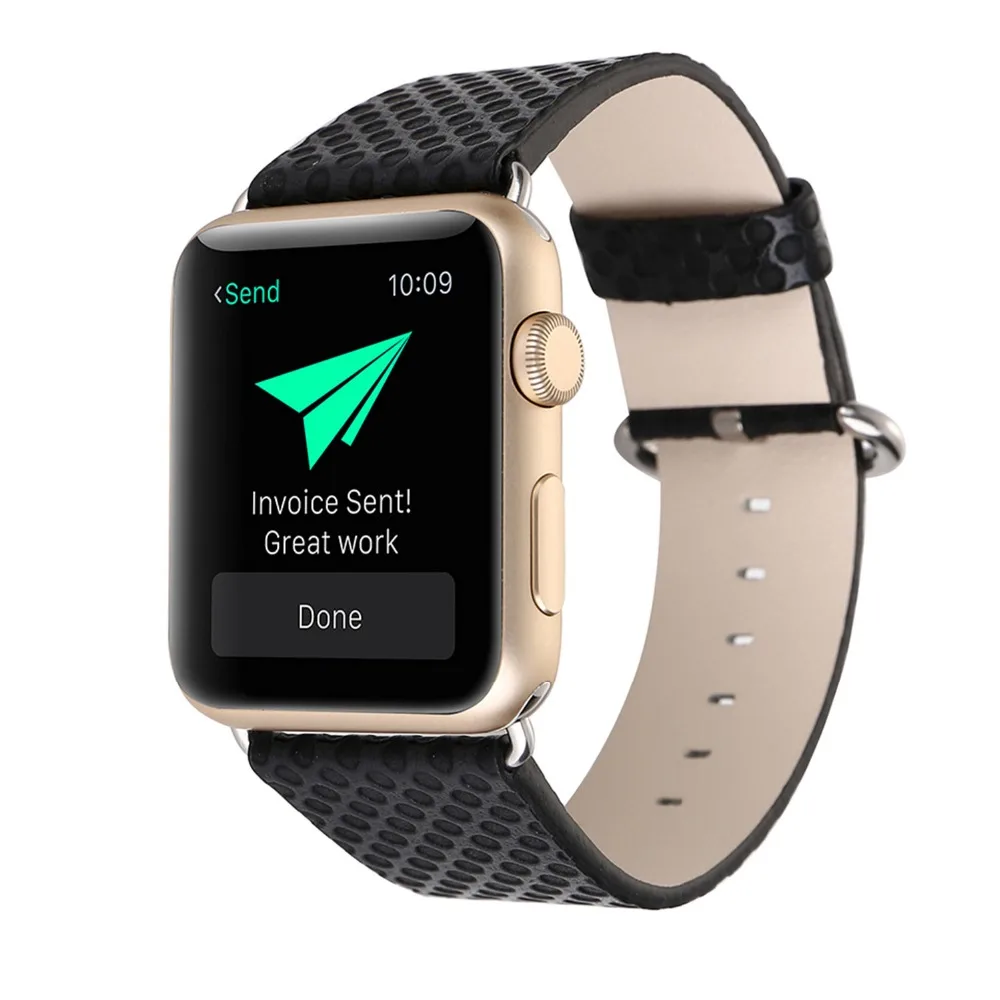 

Wave Point Leather Bracelet Belt 1:1 for Apple Watch Band Leather 38mm 42mm 40mm 44mm for iWatch Band Series 1 2 3 4 Strap