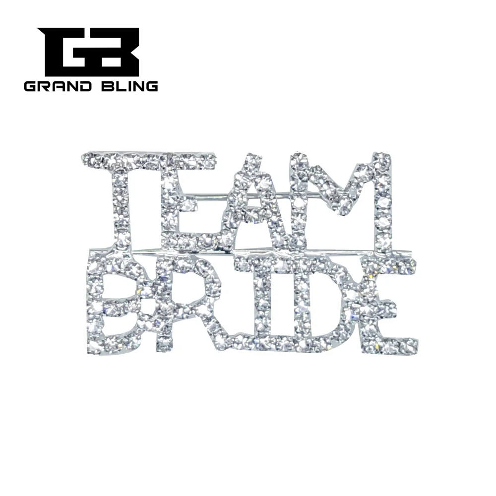 

Crystal Wedding Theme Jewelry Gift "TEAM BRIDE" Word Brooch Pin