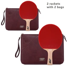 Double Fish 9A 9 звезд Cypress углеродное волокно Настольный теннис летучая мышь пинг понг ракетка с быстрой атакой Прыщи В 2 ракетки 2 кожаные сумки