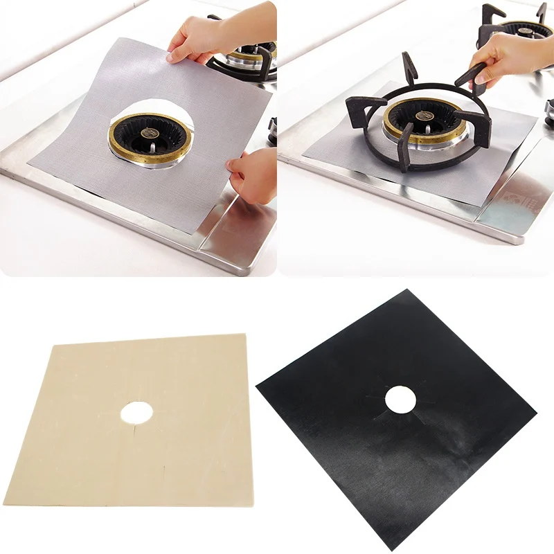 4pcs/lot Gas Stove Protectors Cover Liner Reusable Non Stick Silicone