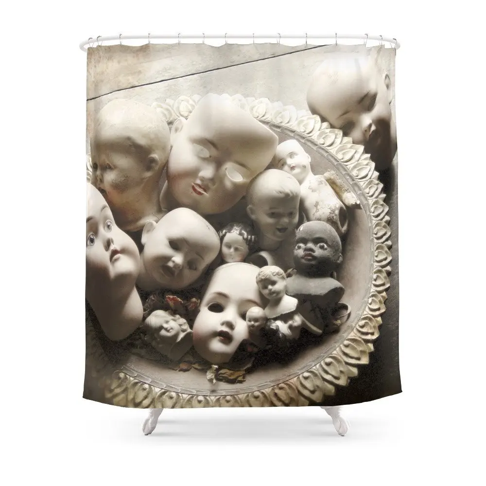 

Rucus Studio Antique Doll Heads Shower Curtain Custom Curtain For Bathroom Waterproof Polyester