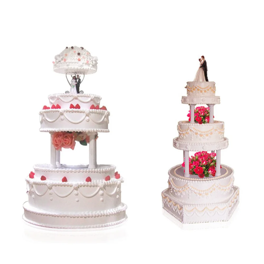 Cake Decorating Tools Cake Stand Plastic White Grecian Pillars Wedding Cake stand fondant cake tools Support Mold Valentine's Day Wedding Cake Decoration tools
