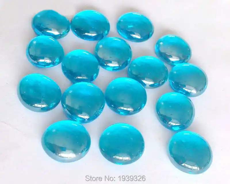 80 Pieces BLue Glass Craft Gifts Mixed Color Pebbles Stones For Vase