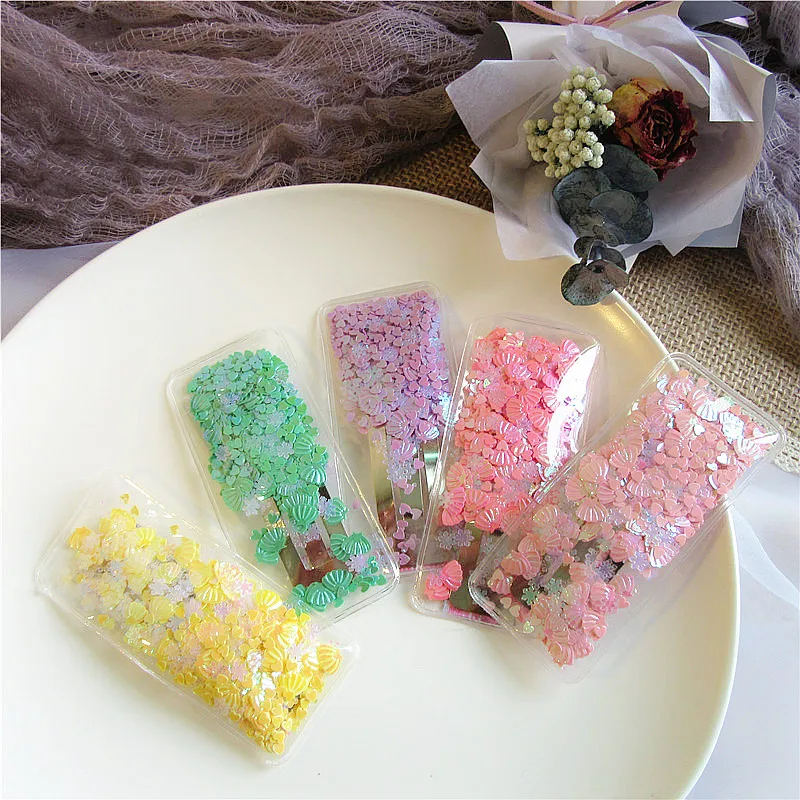 

dream-it-possible 2019 hot charm star same style Sequins new resin clip one-word clip grab side clip bang clip hair accessories
