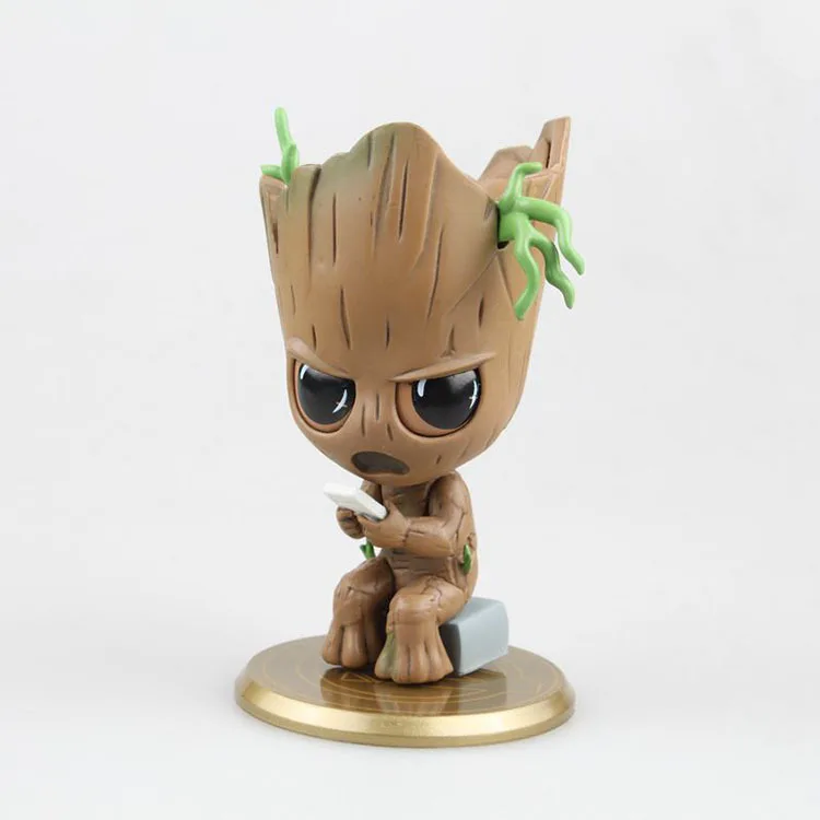 Marvel стражи Галактики Мстители милый ребенок дерево человек с качающейся головой фигурка игрушки