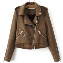 Европа мода замшевая куртка на молнии Для женщин модная куртка 0902