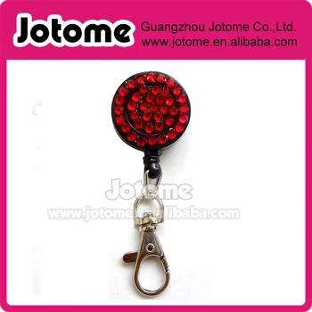 

Multi-Colors Rhinestone Badge Reel Retractable ID Badge Holder- Belt Clip
