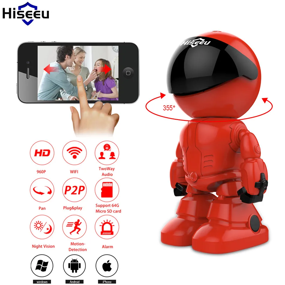 960P 1.3MP HD Security Camera Wireless IP Camera Wifi Robot Night Vision Network Camera CCTV Support Two-way Audio Hiseeu 40 960P 1.3MP HD Security Camera Wireless IP Camera Wifi Robot Night Vision Network Camera CCTV Support Two-way Audio Hiseeu 40