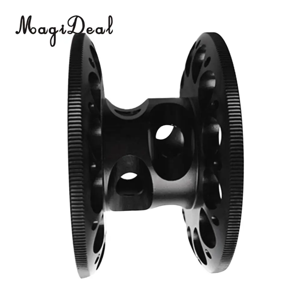 MagiDeal Lot 2 Durable Black + Pink Aluminum Alloy Dive Reel Finger Spool for Underwater Scuba Diving Snorkeling Free Diving