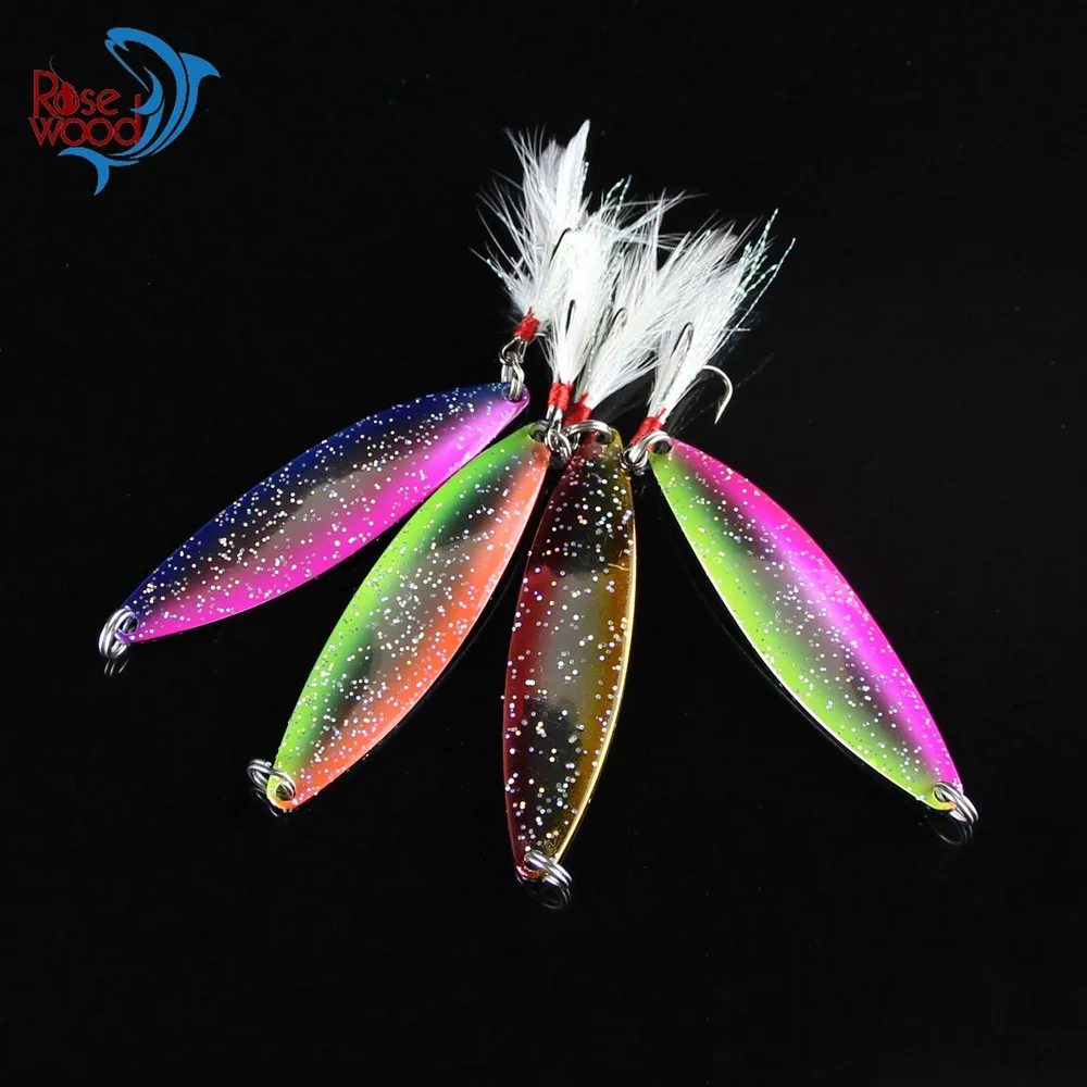 Fishing Lures Metal Spoons Hard Bait 1pcs Metal Fishing Lure Spinner Baits Fish Treble Hooks Tackle Salmon Bass  (16)