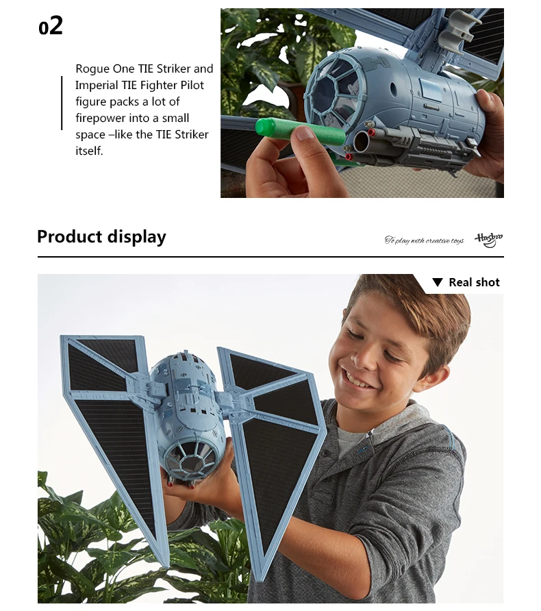 Hasbro Звездные войны Tie Striker с истребителем фигурка пилота и Nerf ракеты Дартс Игровой Набор Модель космического корабля Коллекция фигурка игрушка