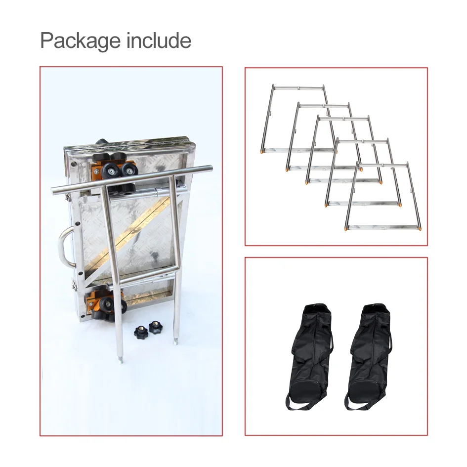 Складная портативная Максимальная нагрузка 400lbs Сверхмощная Нержавеющая изогнутая и прямая направляющая+ тележка для видео