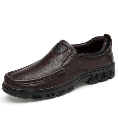 

Autumn and winter new business leather casual non-slip warm large size shoes men's plus velvet dad shoes