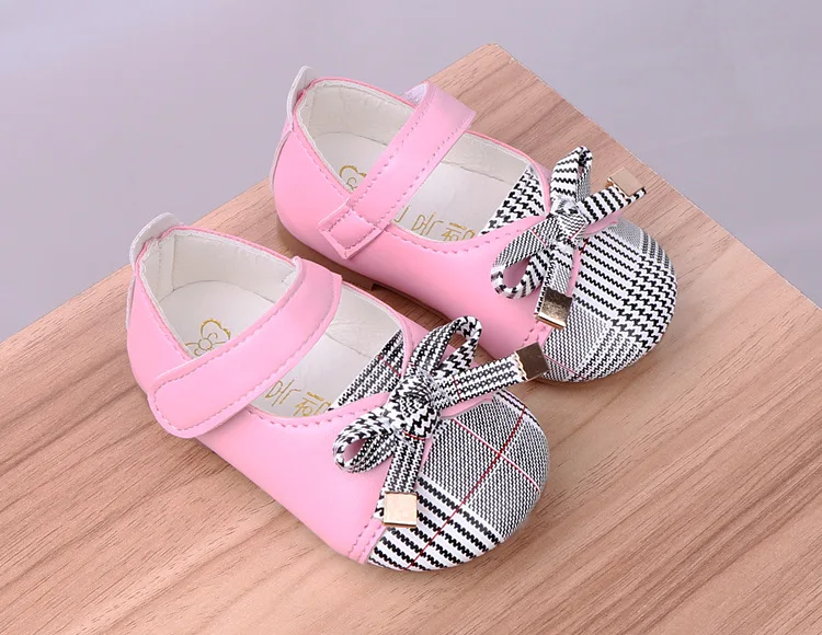 Стельки 11,5-15,5 см Girls'Baby туфли в стиле «Принцесса» полиуретановый бант с мягкой подошвой для девочек на плоской подошве