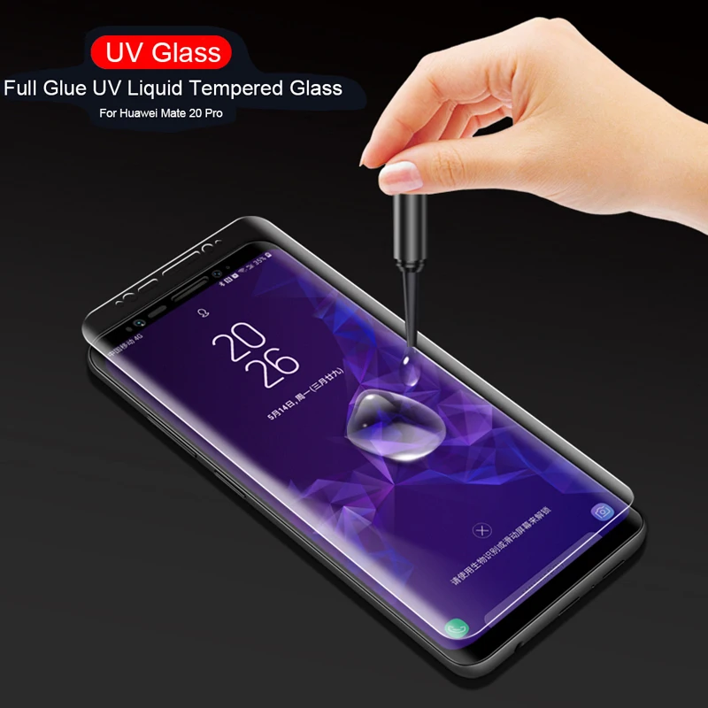 Закаленное УФ-стекло для Huawei Mate 20 Pro с полным клеем 9H 5D полное покрытие стекло RS |