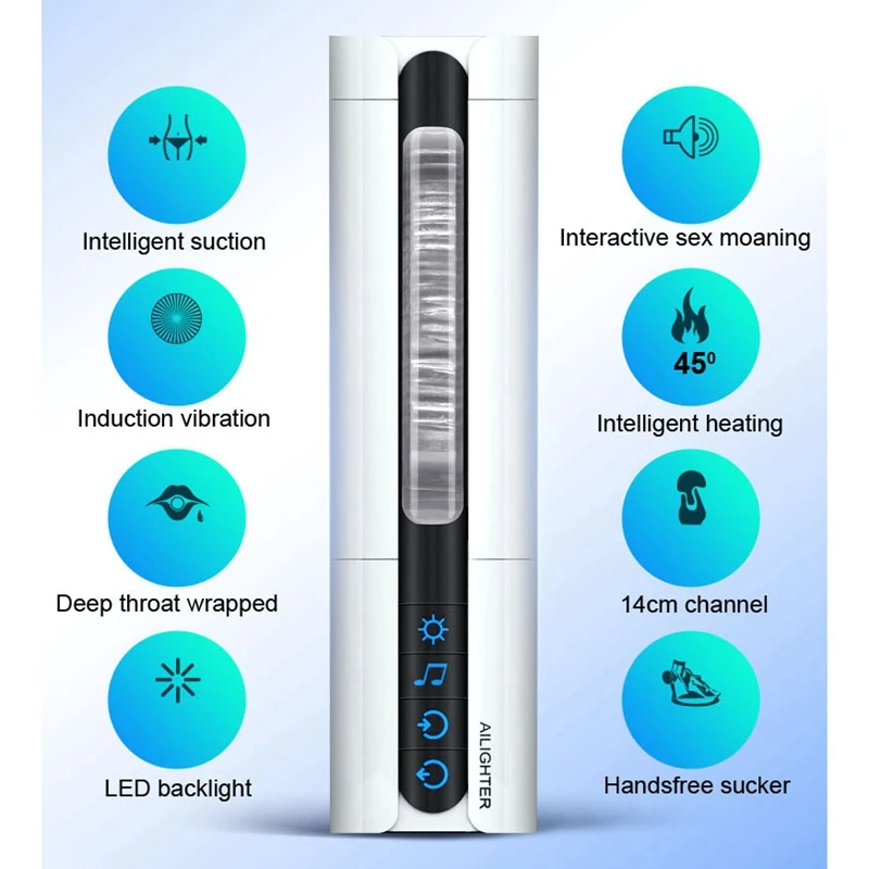 Intelligent Air Sucking Male Masturbator Inductive Girl Voice Sex Machine Heating Vibrating Artificial Vagina Sex Toys for Men