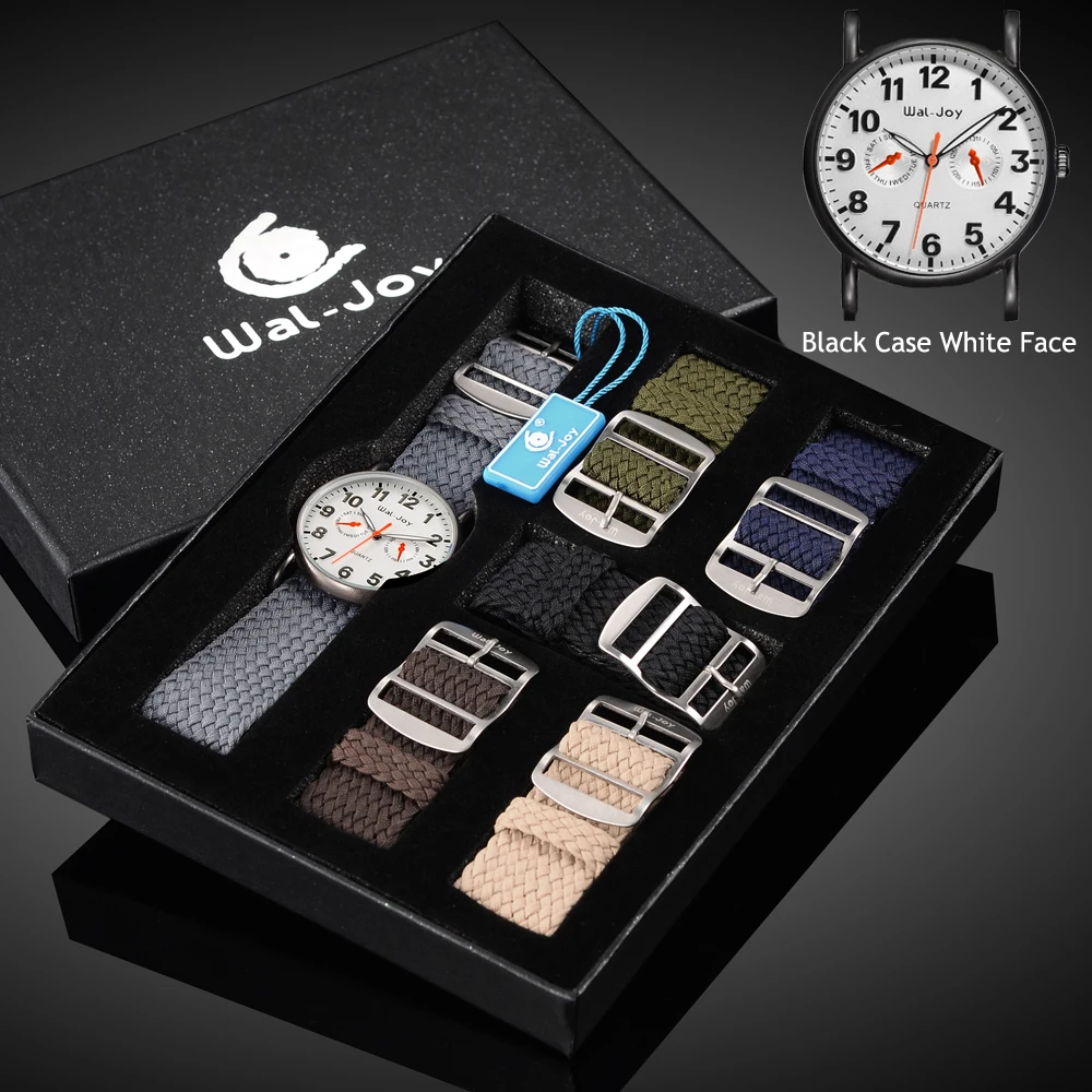Wal-Joy подарок для мужчин кварцевые часы личность цифровой циферблат часы нейлон ткачество РЕМЕНЬ водонепроница