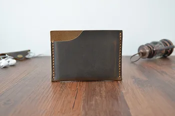 

ALAVCHNV original handmade first layer cowhide card bag mad horse leather wallet men and women universal leather card sets A01