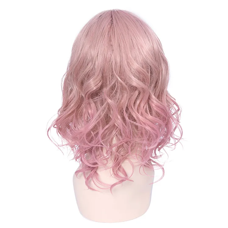 L-email парик абсолютно новые женские парики 4 цвета 40 см/15,74 дюйма короткие волнистые термостойкие синтетические волосы Perucas Косплей парик - Цвет: Mix Pink