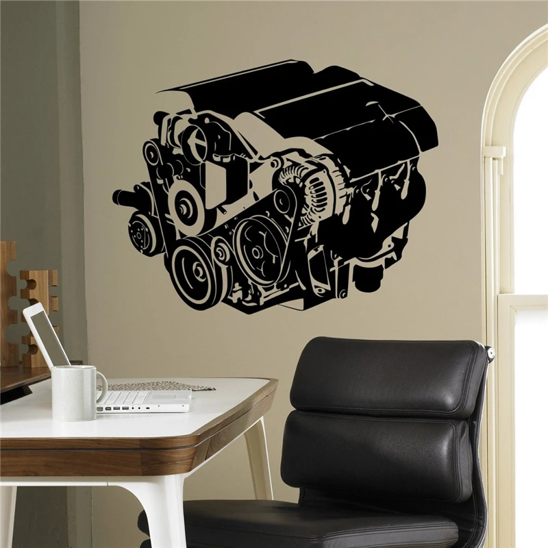 Новое поступление 2018 новая наклейка s Uto Motor Wall Sticker Engine Machine Виниловая для