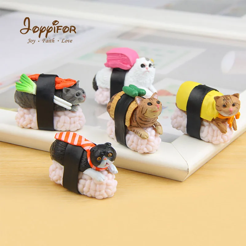 

Joyyifor 5pcs/lot Food Series Cute Japan Sushi Cat Figures Toys DIY Micro Landscape Decoration Toys Model for Children Girl Gift