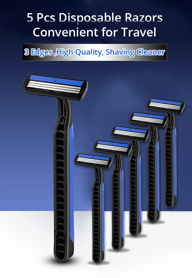 5 шт. удобные бритвы yunchi высококачественные лезвия для бритья из нержавеющей стали для мужчин для удаления волос на лице одноразовые бритвы для путешествий