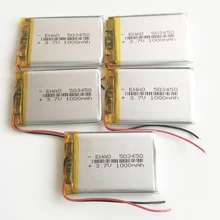 5x3,7 V 1000 mAh литий-полимерная аккумуляторная батарея Lipo батареи 503450 053450 для смартфонов DVD mp3 mp4 СВЕТОДИОДНАЯ Лампа камеры