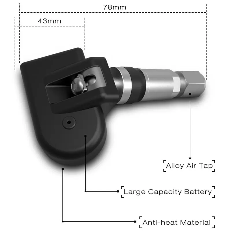 VC601 Ble Tpms система контроля давления в автомобильных шинах Bluetooth 4,0 дисплей низкой энергии в приложении DC 3V 4 внутренних датчика