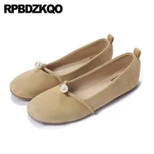 Обувь замша большой размер Размер 33 43 дизайнер марочный Мэри Джейн жемчужный Квадратный носок 11 Китай обнаженный Мягкие балетные плоские женщины 10 42 балерина весенняя осень Мода отправка капель европейская