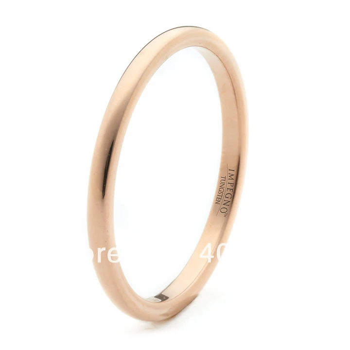 

YGK 2MM Rose Gold Color Classic Dome Tungsten Carbide Wedding Ring Sizes 4-12