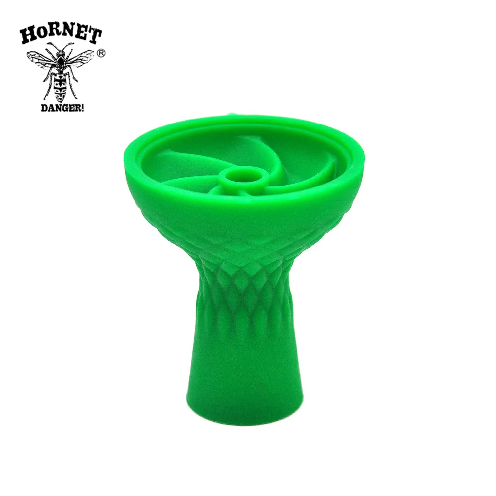 HORNET 6-винты Дизайн Силиконовая чаша для кальяна силиконовая головка для кальян черная Патока чаша - Цвет: Зеленый