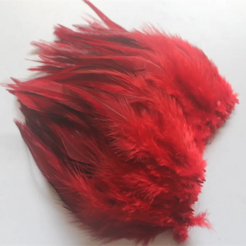 High quality 50pcs red beautiful 10-15cm/4-6inches natural pheasant neck feathers DIY clothing hat decoration