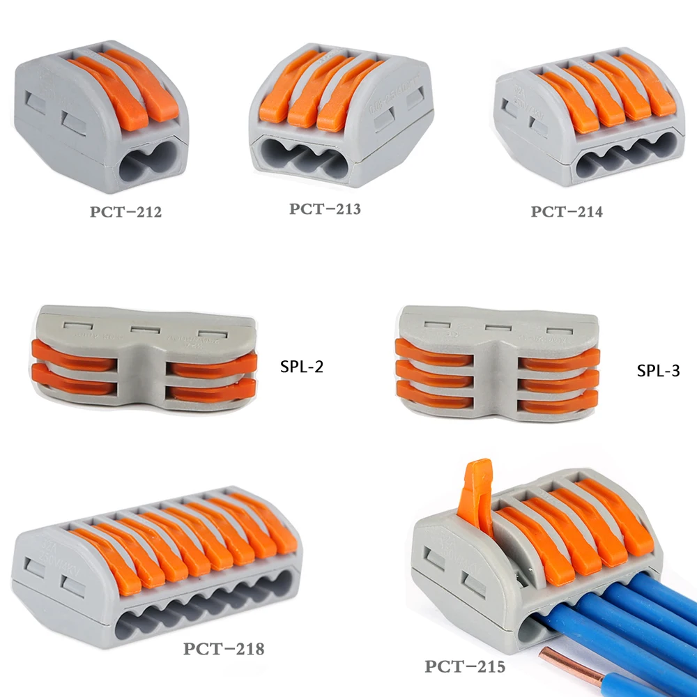 

1-100pcs 2pin 3pin 4pin 5pin 8pin Connector Conductor Terminal Block Wago connector Universal Compact Wire,Free shipping