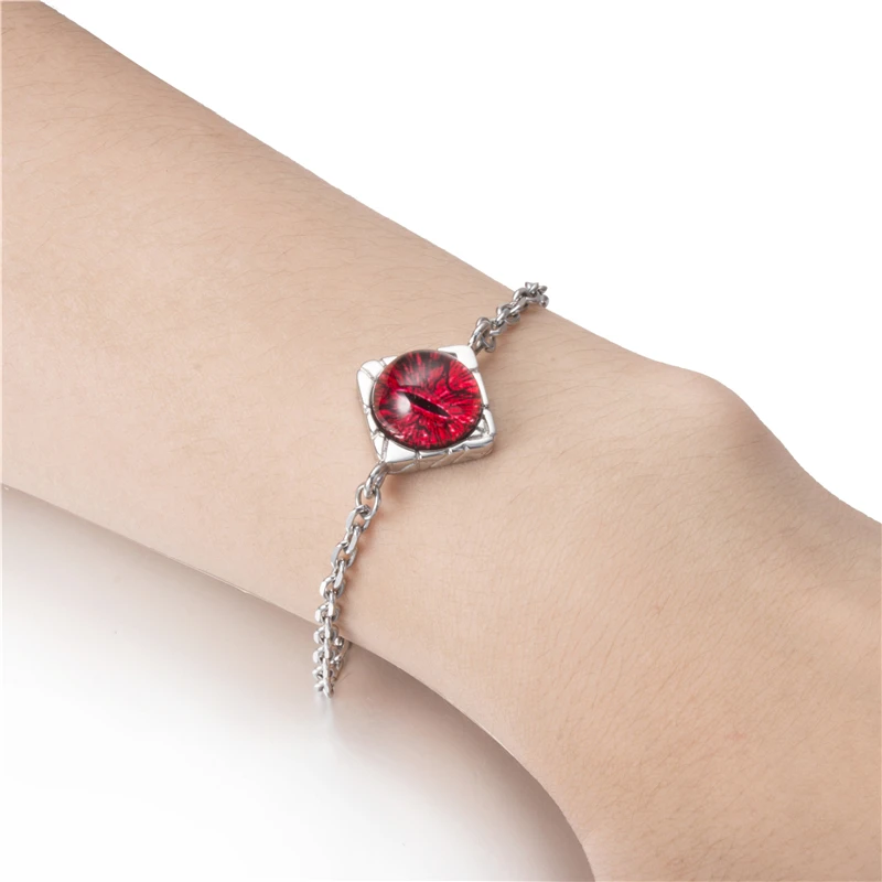 Adjustable Bracelets For Women Stainless Steel Link Red Eye Wristband Girlfriend Wife Gifts Women's Jewelry