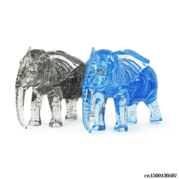 

3D Crystal Elephant Puzzle DIY Assembled Model Decoration For Children Kids Educational Toys Birthday Gift Drop Ship
