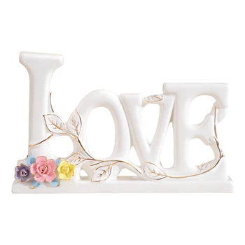 

Romantic Valentine's Day gift English alphabet LOVE home furnishings ceramic figurines home decor crafts Wedding gifts
