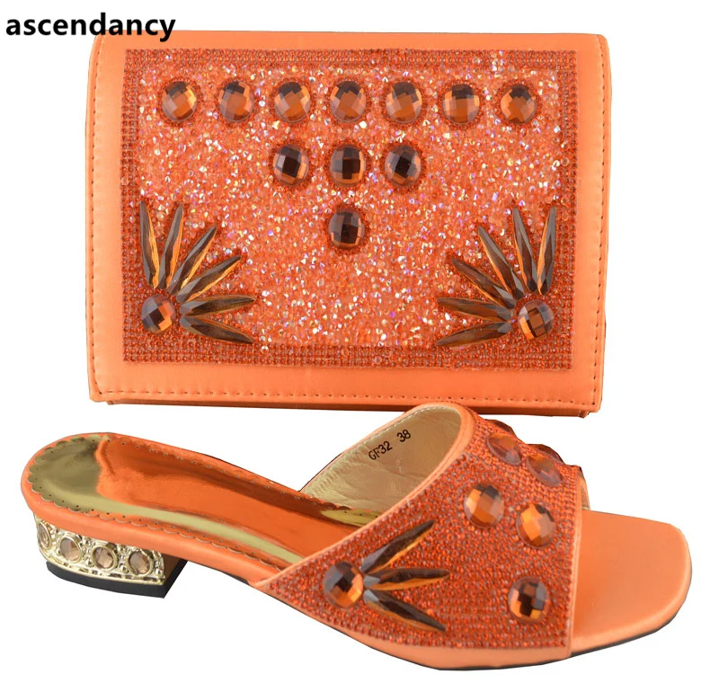 Ciel Femmes Nigérian Couleur Mariage Chaussure Pu Orange orange Nigérien Sac De Ensembles Chaussures Et Dernières Parti Africain Ensemble 8wzx5qf1