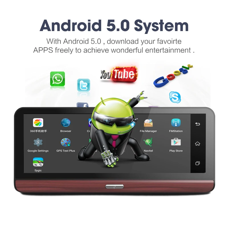 7.84 дюймов 4 г автомобиля GPS навигации DVR Android FHD 1080 P видео Регистраторы