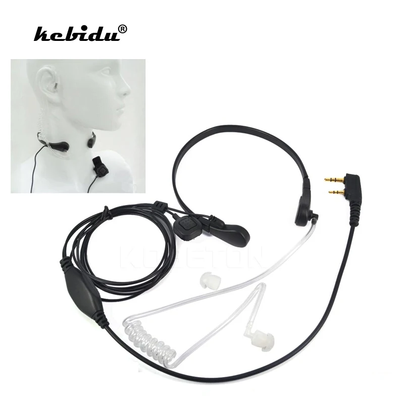 

kebidu Security Throat Microphone Throat Vibration Headset Earphone for BaoFeng UV-5R UV-B5 UV-B6 BF-888S TG-UV2 Walkie Talkie