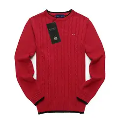Ретро узор модный вязаный свитер осень зима горячая Распродажа для мужчин брендовая одежда одноцветное цвет хлопок классическая