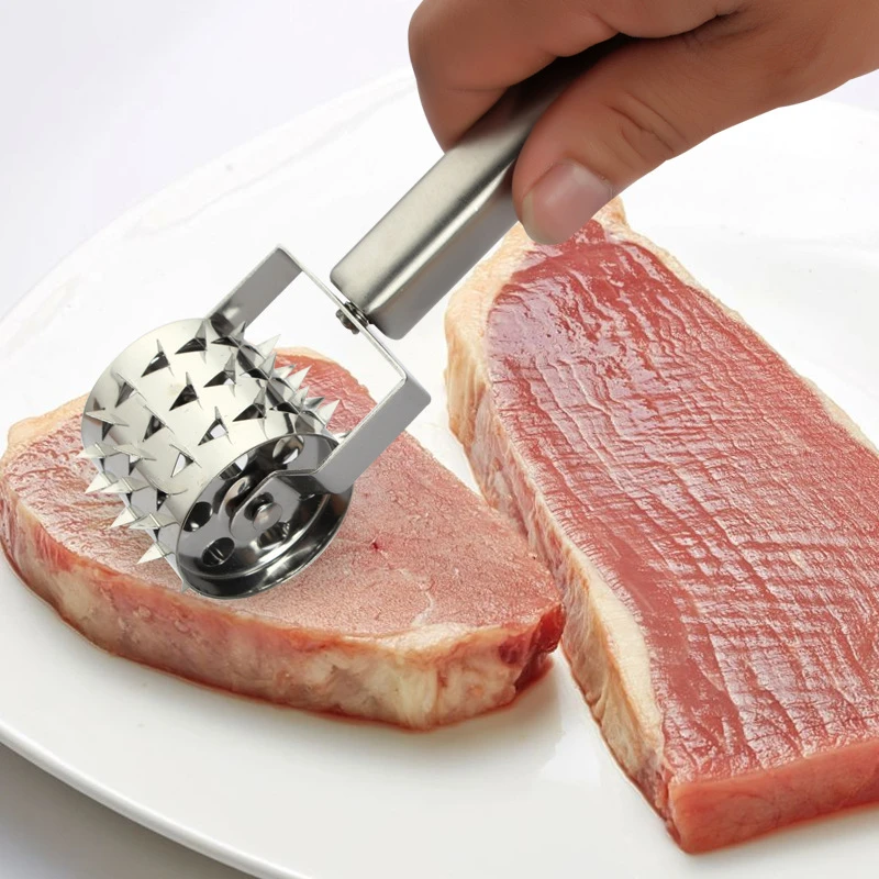 

GOONBQ 1 pc Rolling Meat Tenderizer Stainless Steel Meat Tenderizer Steak Pork Beef Meat Tender Roll Meat Needle