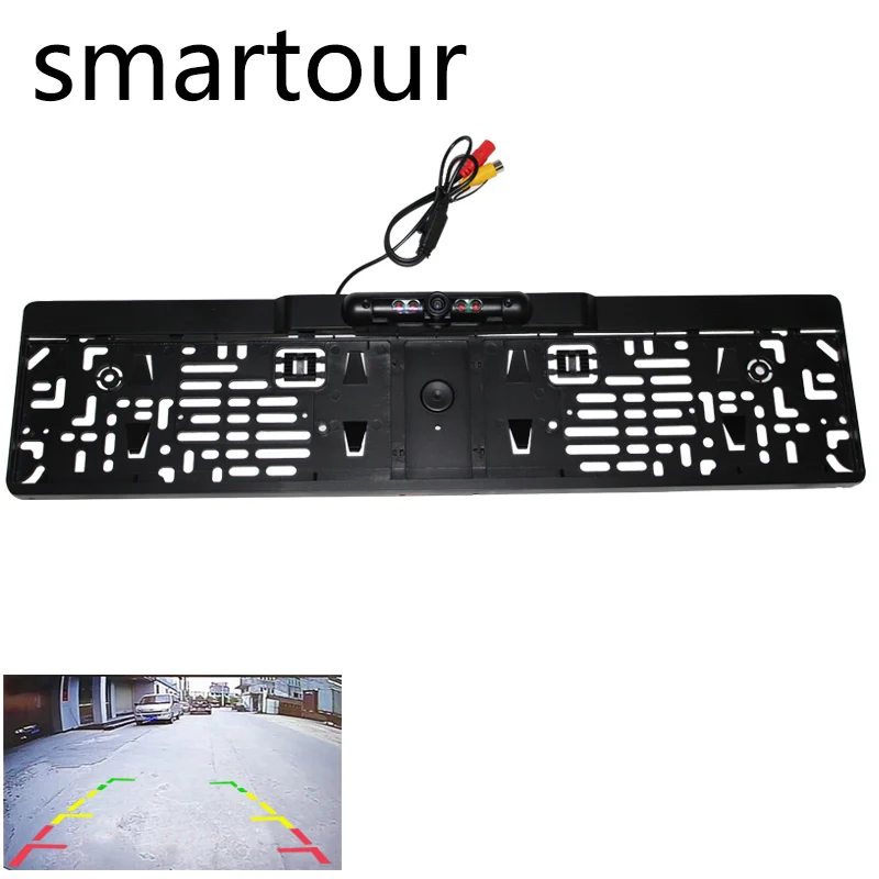 

smartour EU license plate frame reversing camera HD night vision with led light camera infrared ccd parking rear view imag