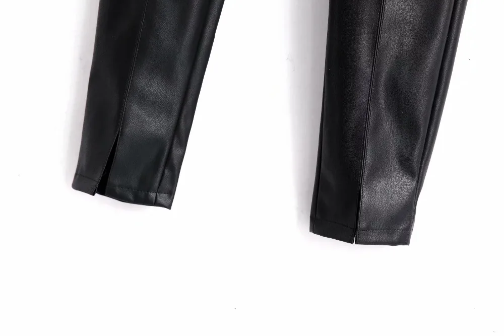 Jenny& Dave, женские зимние штаны из искусственной кожи, высокая уличная высокая талия, сексуальная боковая молния, эластичные обтягивающие кожаные брюки-карандаш для женщин размера плюс